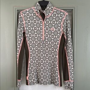 Kari Traa Patterned Long Sleeve Top with Pink Accents